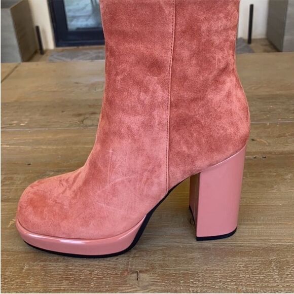 Free People Mary Kate Platform Ankle Boot Coral NWOB US 7.5 - Picture 6 of 8